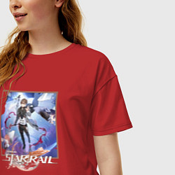 Футболка оверсайз женская Вельт, цвет: красный — фото 2