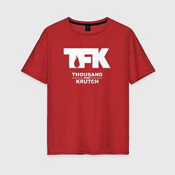 Футболка оверсайз женская Thousand Foot Krutch - logo, цвет: красный