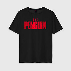 Женская футболка оверсайз The penguin logo