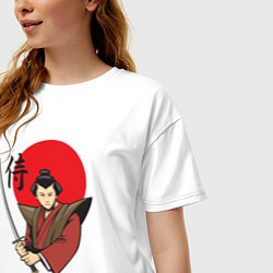 Футболка оверсайз женская Гордый самурай, цвет: белый — фото 2