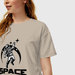 Футболка оверсайз женская Space mood, цвет: миндальный — фото 2