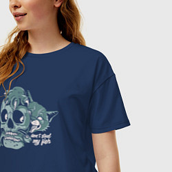 Футболка оверсайз женская Не кради мою рыбку, цвет: тёмно-синий — фото 2