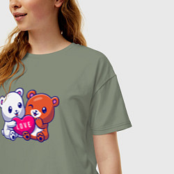 Футболка оверсайз женская Teddy love, цвет: авокадо — фото 2