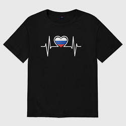 Женская футболка оверсайз Россия в сердце