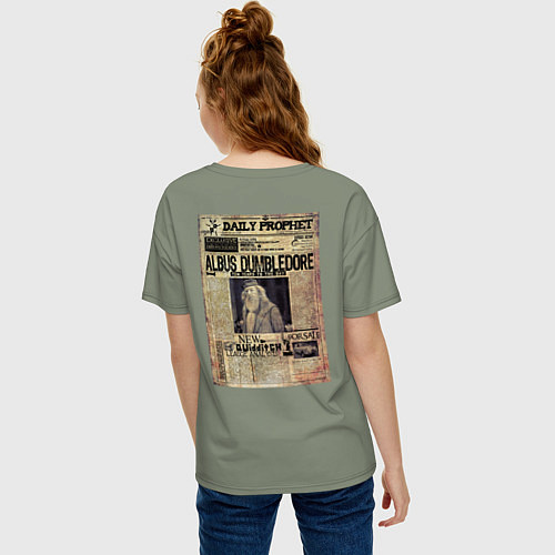Женская футболка оверсайз Гарри Поттер Ежедневный пророк / Авокадо – фото 4