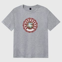 Футболка оверсайз женская Орнаменты Башкирии, цвет: меланж