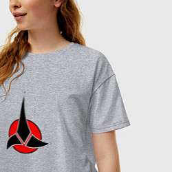 Футболка оверсайз женская Klingon, цвет: меланж — фото 2