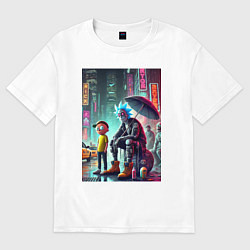 Женская футболка оверсайз Rick and Morty are homeless people from New York