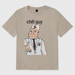 Женская футболка оверсайз Чиловый парень дурка