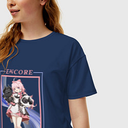 Футболка оверсайз женская Encore Woolycounting Game, цвет: тёмно-синий — фото 2