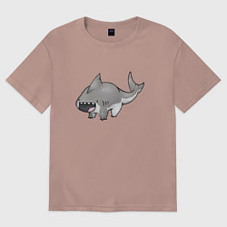 Женская футболка оверсайз Милая акула медведь