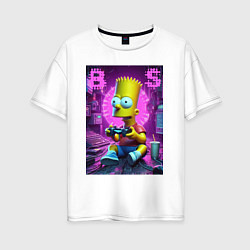 Женская футболка оверсайз Bart Simpson - cool gamer