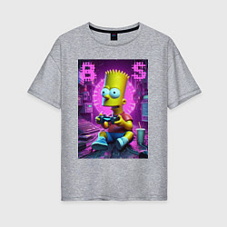 Женская футболка оверсайз Bart Simpson - cool gamer