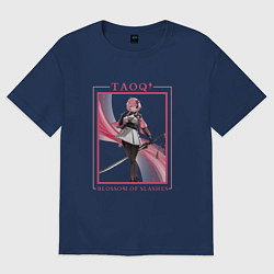 Футболка оверсайз женская Taoqi Blossom of Slashes, цвет: тёмно-синий