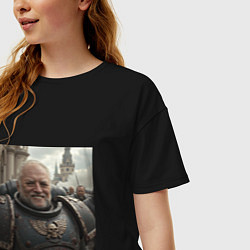 Футболка оверсайз женская Гарольд скрывающий Warhammer, цвет: черный — фото 2
