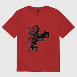 Футболка оверсайз женская Кинооператор, цвет: красный