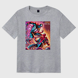 Женская футболка оверсайз Spider-man vs Venom ai art fantasy