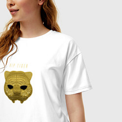 Футболка оверсайз женская Золотая маска тигра из игры в кальмара, цвет: белый — фото 2