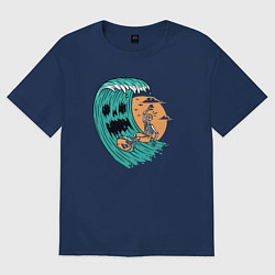 Женская футболка оверсайз Skeletor surfer