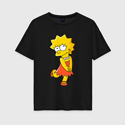 Футболка оверсайз женская Lisa Simpson, цвет: черный