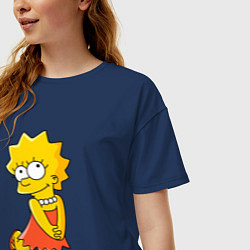 Футболка оверсайз женская Lisa Simpson, цвет: тёмно-синий — фото 2