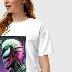 Футболка оверсайз женская Ребрендинг ядовитой слизи в киберпанк, цвет: белый — фото 2