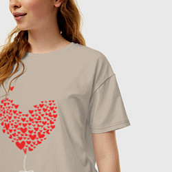 Футболка оверсайз женская Thank you for your love, цвет: миндальный — фото 2