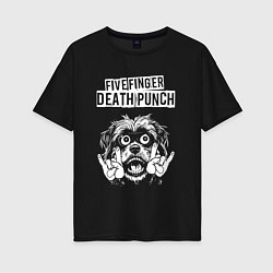 Женская футболка оверсайз Five Finger Death Punch rock dog