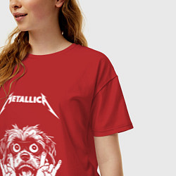 Футболка оверсайз женская Metallica rock dog, цвет: красный — фото 2