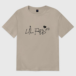 Футболка оверсайз женская Lil Peep playlist bill, цвет: миндальный