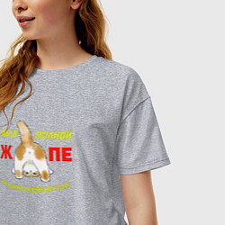 Футболка оверсайз женская Мы в полной жопе, цвет: меланж — фото 2