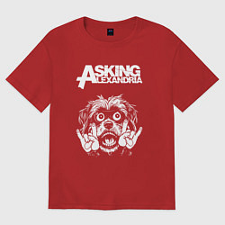Футболка оверсайз женская Asking Alexandria rock dog, цвет: красный