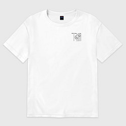 Женская футболка оверсайз Таня вязью - чёрная надпись