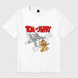 Женская футболка оверсайз Том и Джерри - погоня
