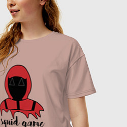 Футболка оверсайз женская Squid game man, цвет: пыльно-розовый — фото 2
