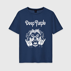 Женская футболка оверсайз Deep Purple rock dog