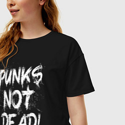 Футболка оверсайз женская Punk not dead, цвет: черный — фото 2