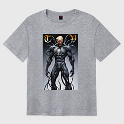 Футболка оверсайз женская Venom-Trump collaboration - ai art fantasy, цвет: меланж