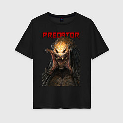 Женская футболка оверсайз Predator scream