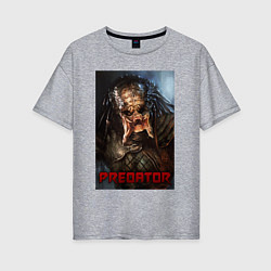 Женская футболка оверсайз Predator movie