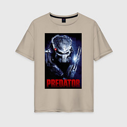 Женская футболка оверсайз Predator in the helmet