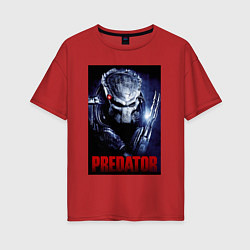 Женская футболка оверсайз Predator in the helmet