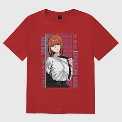 Женская футболка оверсайз Человек-бензопила Макима в костюме