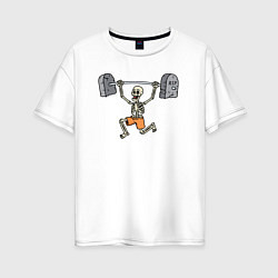 Женская футболка оверсайз Skeletor gym