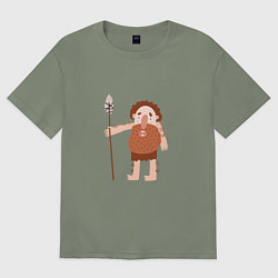 Женская футболка оверсайз Пещерный человек