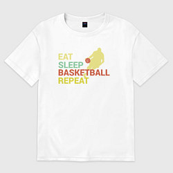 Женская футболка оверсайз Еда сон баскетбол