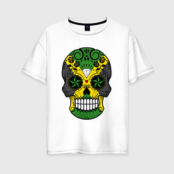 Женская футболка оверсайз Jamaica skull