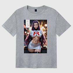 Футболка оверсайз женская Джесси Команда R Покемон, цвет: меланж