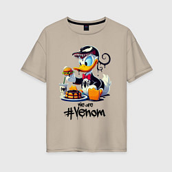 Женская футболка оверсайз Venom-Duck and fastfood