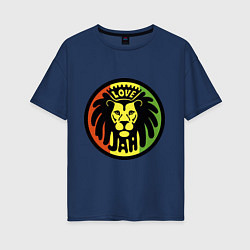 Женская футболка оверсайз Jamaica rasta lion